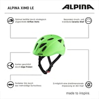 Detská cyklistická prilba ALPINA XIMO L.E. s voliteľným LED svetlom, ľahká a odolná ochrana hlavy na bicykel pre deti 7