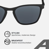 Ochelari de soare ALPINA YEFE - All Black Mat, lentile oglindă și incasabile, protecție 100% UV, pentru adulți 3
