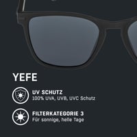 Ochelari de soare ALPINA YEFE - All Black Mat, lentile oglindă și incasabile, protecție 100% UV, pentru adulți 2