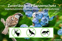 AlpineReach mreža za zaštitu ptica 2x20m za vrt, fina zaštitna mreža 15x15mm, iznimno jaka zaštita voćaka, crna 2