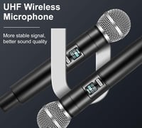 ALPOWL Vezeték Nélküli Mikrofon Szett, UHF Dupla Kézi Mikrofon Újratölthető Vevővel, 40 Óra Üzemidő, 60m Hatótáv, Karaoke Esküvő Templom 6