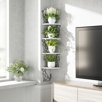 Alsonerbay Fehér Sarok Polc 4 Szintes Lebegő Fali Polc Fa Konyhai Fürdőszobai Hálószobai Tárolópolc 20x20x106cm 5