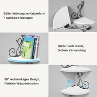 Alsonerbay Macska Alakú Fali Polc Fehér - 4 Szintes Lebegő Polcrendszer 5