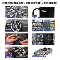 Marker cu vopsea cromată Altaroo, set 2 buc. – Marker argintiu cu vopsea, 2 mm, marker metalizat rezistent la apă pentru mașină, metal, sticlă, plastic 5