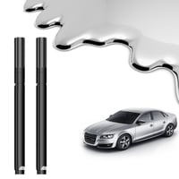Marker cu vopsea cromată Altaroo, set 2 buc. – Marker argintiu cu vopsea, 2 mm, marker metalizat rezistent la apă pentru mașină, metal, sticlă, plastic 1