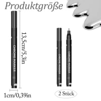 Marker cu vopsea cromată Altaroo, set 2 buc. – Marker argintiu cu vopsea, 2 mm, marker metalizat rezistent la apă pentru mașină, metal, sticlă, plastic 2