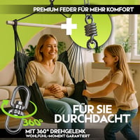 ALTLIEBENEU függőfotel 150 kg teherbírás, 360° forgatható, UV-álló, vízálló, 2 párnával és takaróval 4