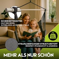 ALTLIEBENEU függőfotel 150 kg teherbírás, 360° forgatható, UV-álló, vízálló, 2 párnával és takaróval 3