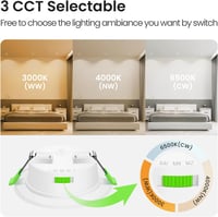 ALUSSO 15W LED Beépíthető Spotlámpa 1200 Lumen, Dimmelhető, 3 Színhőmérséklet, IP44 3