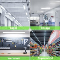 ALUSSO 2 kom LED svjetiljka za vlažne prostorije 120 cm, 36W 4320LM, 4000K IP65 vodootporna stropna svjetiljka za garažu, podrum, kupaonicu, radionicu, ured 7