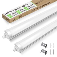 ALUSSO 2 kom LED svjetiljka za vlažne prostorije 120 cm, 36W 4320LM, 4000K IP65 vodootporna stropna svjetiljka za garažu, podrum, kupaonicu, radionicu, ured 1