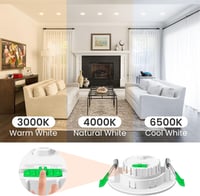 ALUSSO 6W LED Modul, Lapos GU10 és MR16 Helyettesítő, 3000K/4000K/6500K Állítható Színhőmérséklet, IP44 Vízálló Süllyesztett Spotlámpa, 6db 4