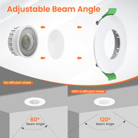ALUSSO 6W LED Modul, Lapos GU10 és MR16 Helyettesítő, 3000K/4000K/6500K Állítható Színhőmérséklet, IP44 Vízálló Süllyesztett Spotlámpa, 6db 5