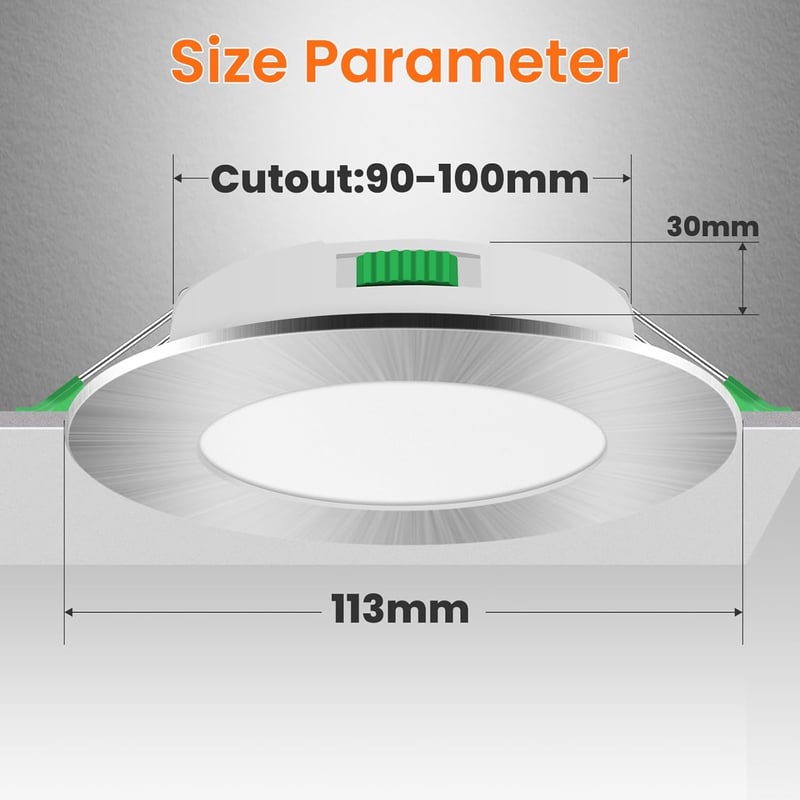 ALUSSO 7W LED Beépíthető Spotlámpa Dimmer Funkcióval, 3 Színhőmérséklet, IP44 Fürdőszoba Konyha