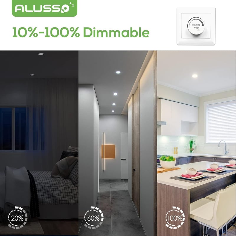 ALUSSO LED Beépíthető Spotlámpa 15W Dimmelhető Meleg/Semleges/Hideg Fehér 6db