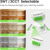 ALUSSO LED Beépíthető Spotlámpa 230V Dimmelhető 4W/6W/8W 3 Színhőmérséklet 10db - Set of 10, 2-White 3