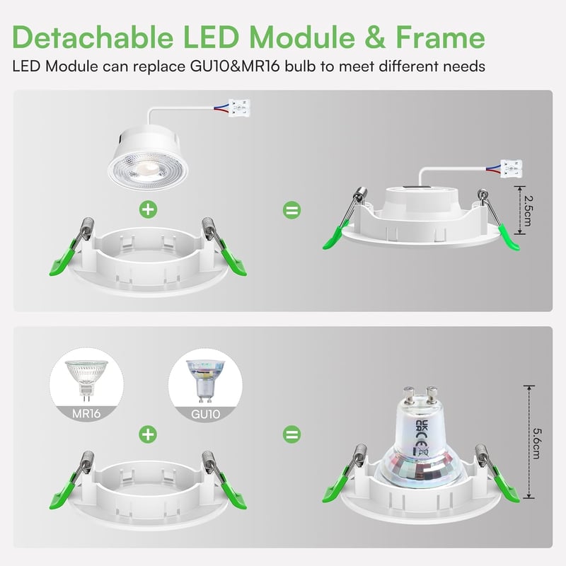 ALUSSO LED Beépíthető Spotlámpa 5W 230V Hideg Fehér 6000K IP44 Vízálló