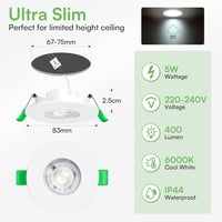 ALUSSO LED Beépíthető Spotlámpa 5W 230V Hideg Fehér 6000K IP44 Vízálló 2