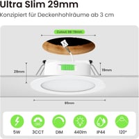 ALUSSO LED Beépíthető Spotlámpa 5W 460 Lumen Dimmelhető 3 Színhőmérséklet 2
