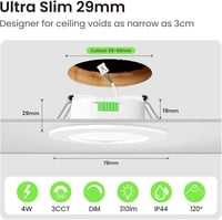 ALUSSO LED Beépíthető Spotlámpa 68mm Dimmelhető 4W IP44 Fürdőszoba 2