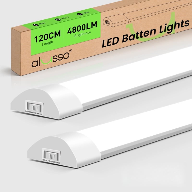LED trubica ALUSSO 2 ks, 120 cm, integrované svietidlo, super jasné garážové osvetlenie, sada
