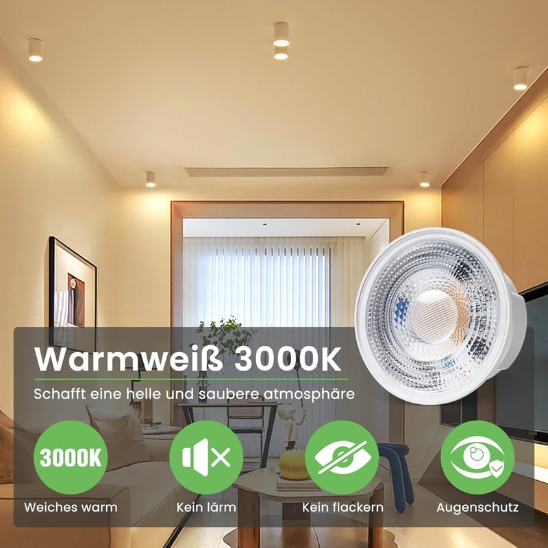 ALUSSO LED Modul 50x24mm Beépíthető Spotlighthoz 5W 400lm Meleg Fehér 3000K 6db