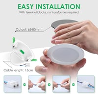ALUSSO LED Süllyesztett Spotlámpa Szett, 230V, Dimmelhető, IP65, Ultra Lapos, 5.5W, Meleg/Semleges/Hideg Fehér, 68mm, Fürdőszobába, Konyhába 7