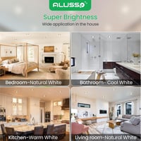 ALUSSO LED Süllyesztett Spotlámpa Szett 6db - Fekete, Lapos, IP44, Fényerőszabályozható, 230V, 4W, 3 Színhőmérséklet, Fürdőszobai 8