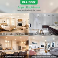 ALUSSO LED Süllyesztett Spotlámpa Szett 6db, IP44 Vízálló, 4W Szabályozható, 30mm Ultra Vékony, 3 Színhőmérséklet, Fürdőszobába 8
