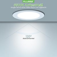 ALUSSO LED Süllyesztett Spotlámpa Szett, 6db, IP44 Vízálló, 5W, 350LM, 6500K Hideg Fehér, 30mm Ultra Lapos, Fürdőszobai Mennyezeti Világítás 3