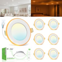 ALUSSO LED Süllyesztett Mennyezeti Lámpa 9W - Ultra Vékony Spotlámpa Szett, Meleg Fehér 3000K, IP44, Konyha és Fürdőszoba, 6 db 1
