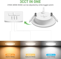 ALUSSO LED Süllyesztett Mennyezeti Lámpa 9W - Ultra Vékony Spotlámpa Szett, Meleg Fehér 3000K, IP44, Konyha és Fürdőszoba, 6 db 3