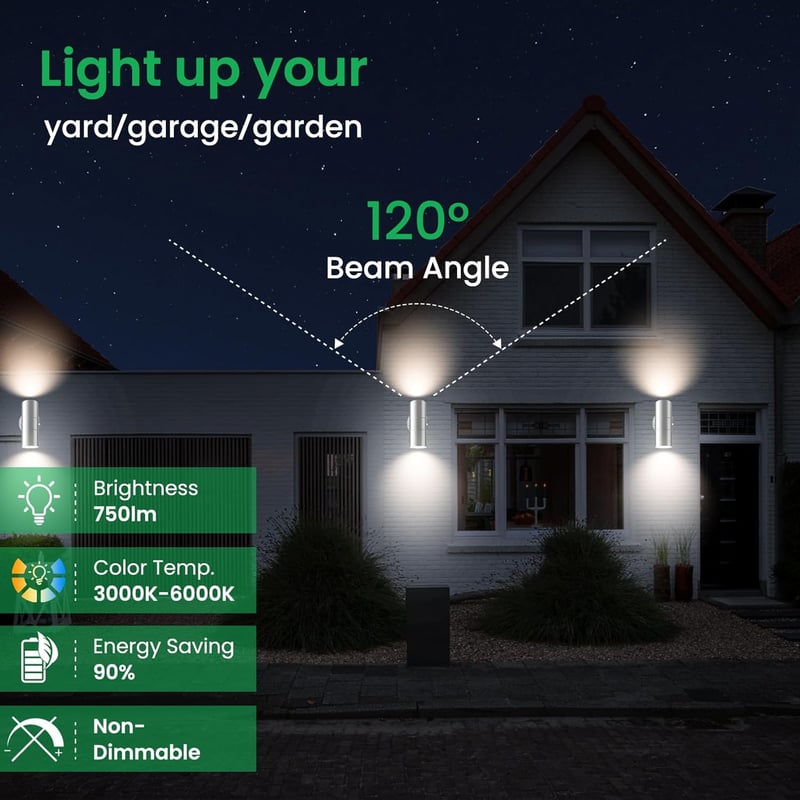 ALUSSO LIGHTING LED Fali Lámpa Kültéri Rozsdamentes Acél Up Down 2x8W GU10 IP65