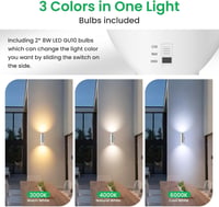 ALUSSO LIGHTING LED Fali Lámpa Kültéri Rozsdamentes Acél Up Down 2x8W GU10 IP65 2