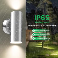 ALUSSO LIGHTING LED Fali Lámpa Kültéri Rozsdamentes Acél Up Down 2x8W GU10 IP65 3
