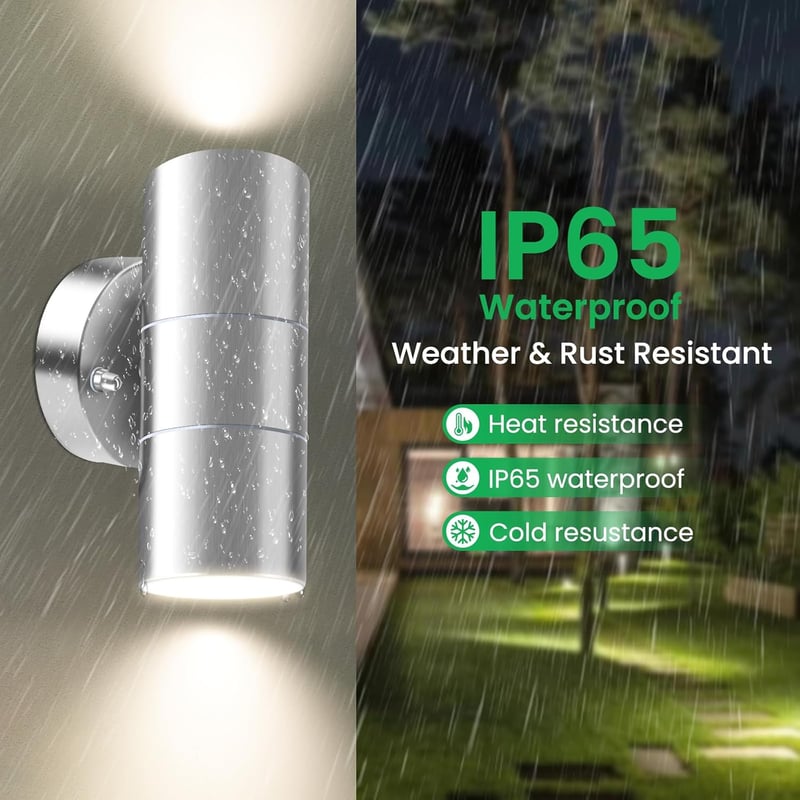 ALUSSO LIGHTING LED Fali Lámpa Kültéri Rozsdamentes Acél Up Down 2x8W GU10 IP65
