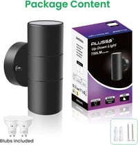 ALUSSO Rozsdamentes Acél LED Fali Lámpa Kültéri Beltéri IP65 Vízálló 2x8W GU10 Ezüst 7