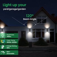 ALUSSO Rozsdamentes Acél LED Fali Lámpa Kültéri Beltéri IP65 Vízálló 2x8W GU10 Ezüst 5
