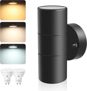 ALUSSO LIGHTING Up Down LED zidna svjetiljka 2x8W GU10 IP65 - srebrna