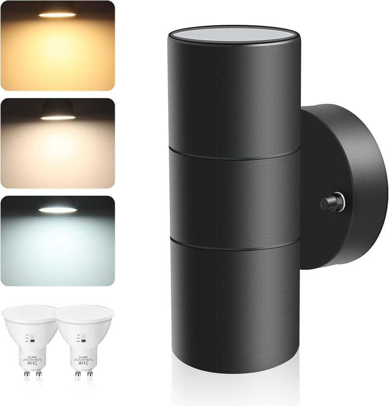 ALUSSO Rozsdamentes Acél LED Fali Lámpa Kültéri Beltéri IP65 Vízálló 2x8W GU10 Ezüst