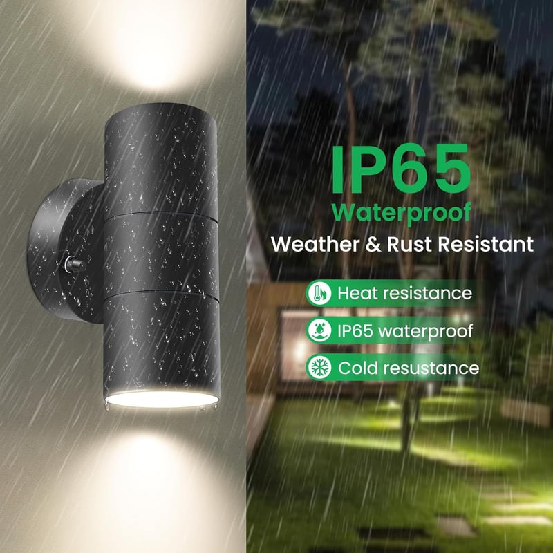 ALUSSO Rozsdamentes Acél LED Fali Lámpa Kültéri Beltéri IP65 Vízálló 2x8W GU10 Ezüst