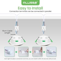 ALUSSO Süllyesztett LED Spotlámpa 230V 5W 440LM Szabályozható Fényerő 3 Színhőmérséklet IP44 Kerek Mennyezeti Világítás Fürdőszobába Konyháb 6