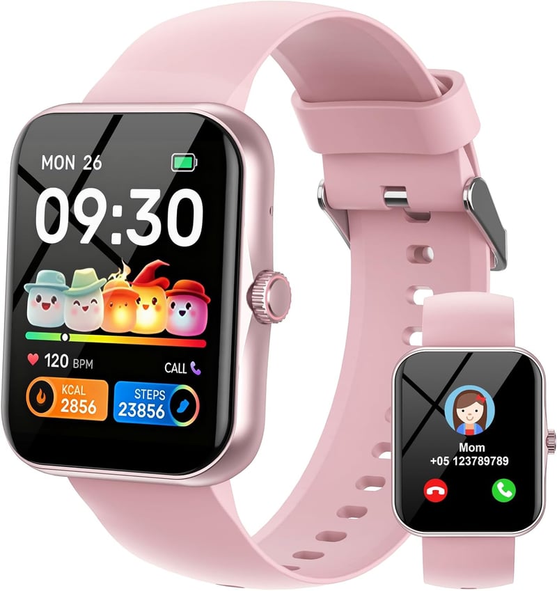 Alutoria gyerek okosóra 1,83" HD, IP68, 120+ sportmód - pink - 4-16 éves korig