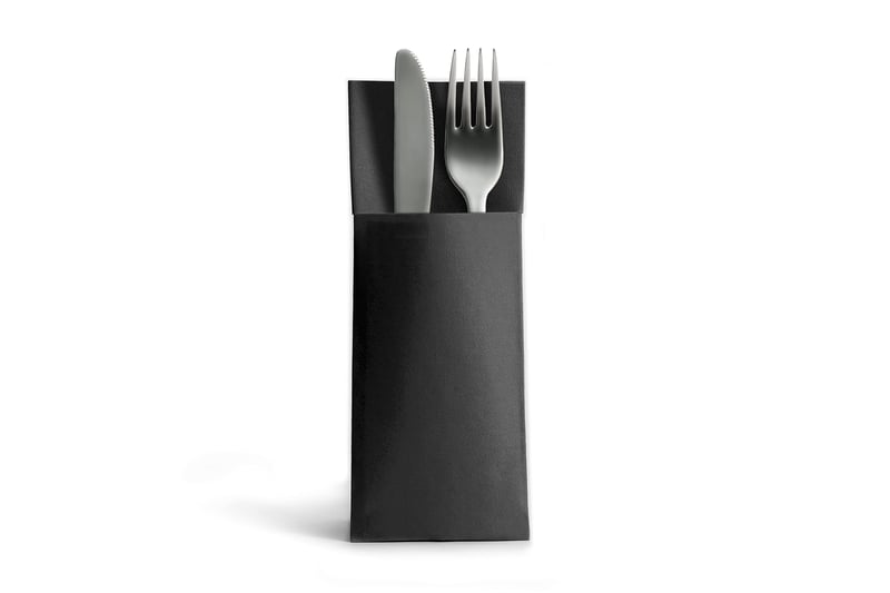 Șervețel pentru tacâmuri Alvotex Airlaid 32x40 cm, 50 buc. - Negru (390) Șervețel cu buzunar pentru tacâmuri