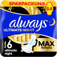 Always Ultimate Night Egészségügyi Betét Szárnyakkal 54 db Szuperabszorbens - Größe 6 1