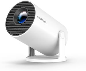 Alwtniet 4K Mini Projektor Android 11.0 - 200 ANSI Lumen Hordozható Kivetítő 5G WiFi 6 Bluetooth 5.0 Automatikus Trapézkorrekció 180° Forgat