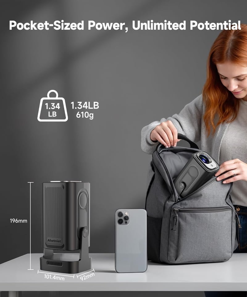 Alwtniet HY310 4K Mini Projektor 1080P Autofókusz WiFi 6 Hordozható Otthoni Mozi