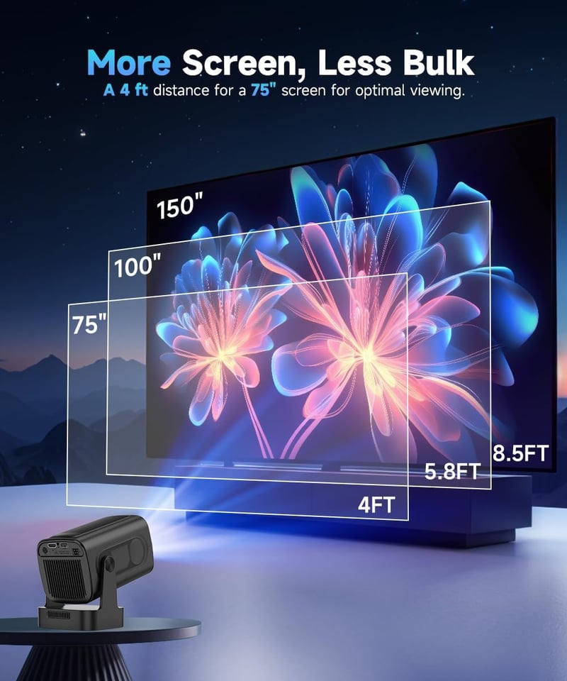 Alwtniet HY310 4K Mini Projektor 1080P Autofókusz WiFi 6 Hordozható Otthoni Mozi