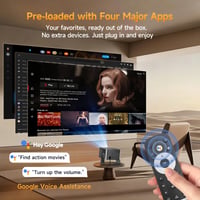 Mini projektor Alwtniet s podporou 4K, Google TV, natívnym rozlíšením 1080P, svietivosťou 650 ANSI lúmenov, prenosný projektor na domáce kino 4