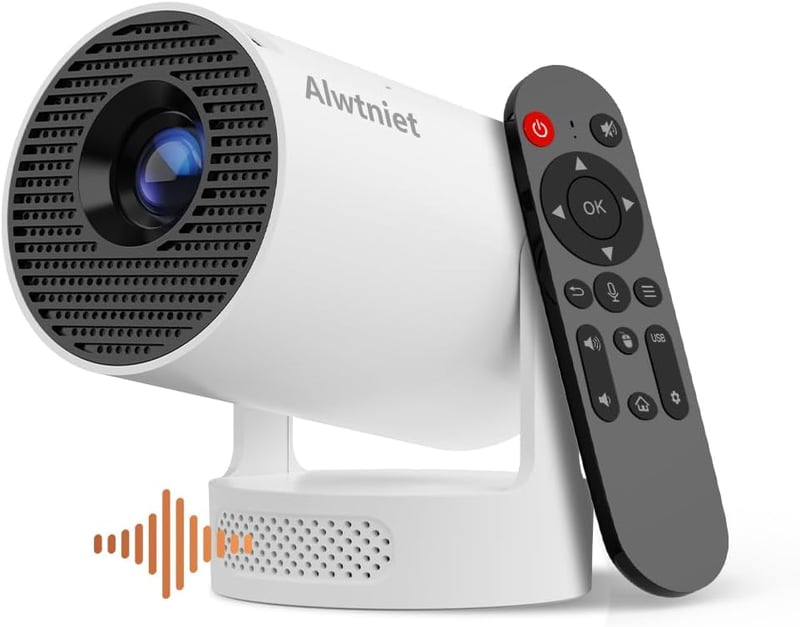 Alwtniet Mini Projektor 4K Wi-Fi 6 Bluetooth 5.4 Hordozható Otthoni Kültéri